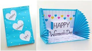 DIY - Happy Womens Day Greeting Card  Womens Day Card Pop Up Making  How to make women day card