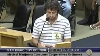 San Diego City Council on Medical Marijuana Ordinance - Gavin Band Public Comment