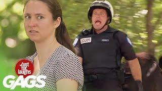 Cop Goes Horse Riding Backwards Prank