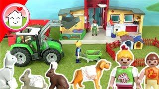 Playmobil Tierklinik Traktor Tiere - Familie Hauser Spielzeug Video für Kinder