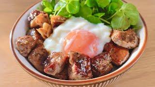 Beef Donburi under 5 Minutes  牛扒丼饭