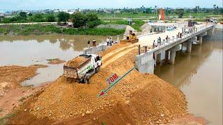 Everyone So Happy Get New Bridge Across The River Almost Done  Techniques Build Ramp Bridge Connect