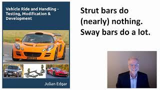 Strut bars do nearly nothing. Sway bars do a lot