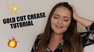 Gold Cut Crease Eye Makeup Tutorial  Live Love Vicky