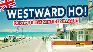 WESTWARD HO Tour of the holiday seaside village Westward Ho near Bideford Devon England