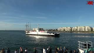 11.08.2024 Warnemünde Hanse Sail haben beide Personen-Autofähren Warnow & Wittow voll zu tun.