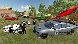 Police Search Abandoned Barns and Houses for Car Thief  Farming Simulator 22