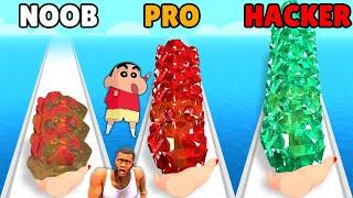 SHINCHAN and CHOP Became SUPER RICH in GEM STACK  Noob vs Pro vs Hacker Gameplay in hindi  AMAN YT