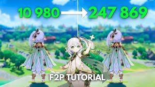 F2P- NAHIDA 250k Nuke Tutorial  Genshin Impact 