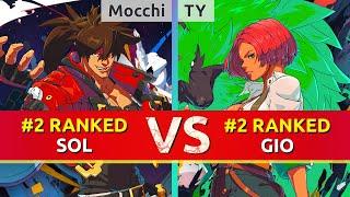 GGST ▰ Mocchi #2 Ranked Sol vs TY #2 Ranked Giovanna. High Level Gameplay