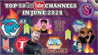 MrBeast becomes #1 Fede Vigevani Joins Top 50 & A4 Grows fast?  Top 50 June 2024