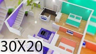 30X20 House plan 3d view by nikshail