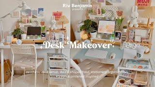 Aesthetic Desk Makeover  IKEA haul stationery organization Pinterest & Korean-inspired 