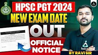 HPSC PGT New Notice Out  HPSC PGT Exam Date 2024  HPSC PGT 2024  HPSC PGT Latest Update Today