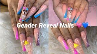 GENDER REVEAL NAIL VLOG  TRICEY CHANEL