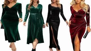 Fashion long sleeve velvet maxi dress for Any Occasion 2023
