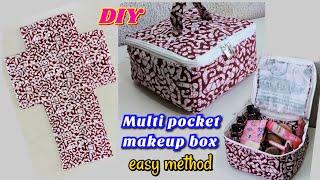 ज्यादा पॉकेट वाला मेकअप पाउच बनाने का आसान तरीकाHow to make  multi pocket makeup organiser at home