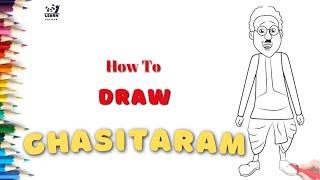 Ghasitaram drawing   Motu Patlu ️  Ghasitaram Easy Colour drawing   Learn & Colour