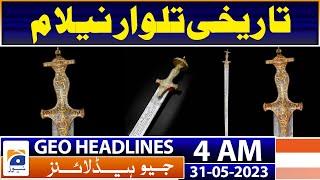 Geo News Headlines 4 AM  Tipu Sultans Sword Sold For Rs 143 Crore At London  31st May 2023