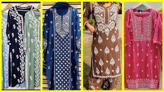 How to design or renew plain kurti with white embroidery 