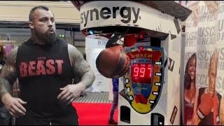 Strongman DESTROYS punch bag machine  Ft Eddie Hall