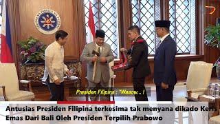 Dibuat P Prabowo Tercengang Presiden Filipina Sontak Wow Terima Keris Emasnya  Full Isi Pertemuan