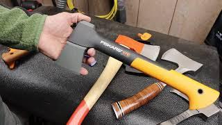 The Fiskars X7 Hatchet Yes its plastic but no dont worry. Just use it
