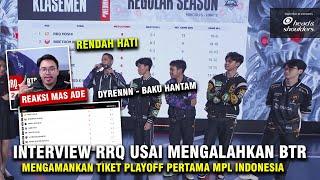 INTERVIEW RRQ USAI MENANG MELAWAN BTR - REAKSI MAS ADE