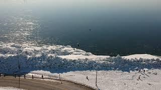 Fort Erie Ontario Canada Ice Wall Drone Footage DJI Spark