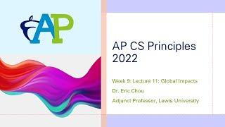 Week 9 Lecture 11 Global Impacts