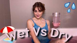 Petite Girl Does Wet Vs Dry Test With SHEER Top