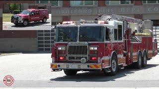 East Hartford Fire Department Car 3 & Ladder 1 + West Hartford Fire Department Medic 22 responding