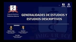 Generalidades de estudios y estudios descriptivos