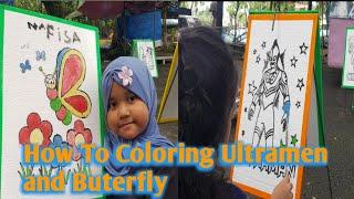 Seru..Mewarnai Gambar Ultramen dan Kupu Kupu  Coloring for kids..