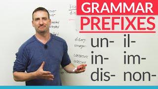 English Grammar Negative Prefixes -  un dis in im non