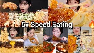 5x Speed Eating Sound  BEST COMPILATION  ASMR MUKBANG  Satisfying Eating Sound 