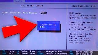 Как переключить IDE SATA в BIOS на ноутбуке.Compatibility