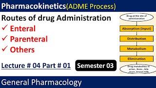 Pharmacokinetics  Drug Routes  Drug Administration  General Pharma Lecture 4 Part 1 Semester 03