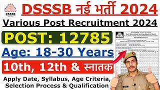 DSSSB Various Post Recruitment 2024  DSSSB Clerk MTS & Other Vacancy 2024  Age Syllabus Info