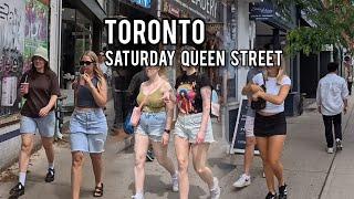 Toronto Saturday Queen Street Downtown walking Tour Canada 4K #toronto #torontowalk