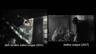 Wonder Woman vs Steppenwolf - Tunnel Fight Comparison. Synder Cut Justice League 2021 vs Whedon 2017