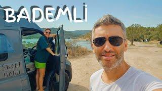 MALDİVLERE DEĞİL BADEMLİYE GİT  İzmir Bademli de Karavan Kampı  Pissa Koyu Kamp Alanları Vlog