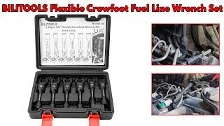 Long Flex-Head Crows Foot Line Wrench Set 38 & 12 Drive