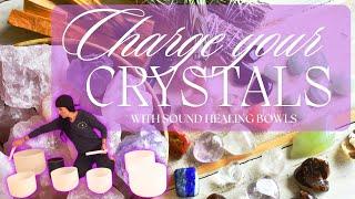 Charge your crystals with crystal sound healing bowls 432Hz