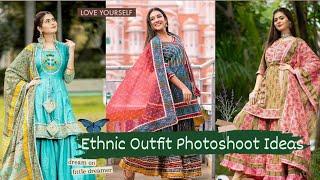 Photo-shoot In Ethnic Wear  Suit Poses  Stylish Suit Photo Poses For Girls