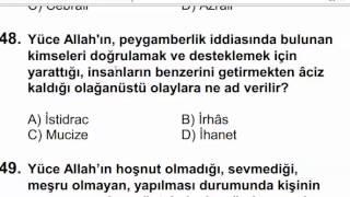 DHBT 2009 DİYANET YETERLİLİK SINAVI SORULARI ÇÖZÜMLERİ