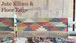 Jute Kilim Rugs & Multicolour Handwoven Carpet Making in Loom  Angela Jey