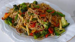 Tasty & Healthy Veg Noodles Recipe بهترین و خوشمزه ترین غذای رژیمی Vegetarian food idea