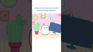 The Clumsy Best Friends - Molang And Piu Piu  #shorts #funnycartoon #molang