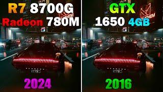 Ryzen 7 8700G Radeon 780M vs. GTX 1650 4GB  Test in 10 Games 1080p